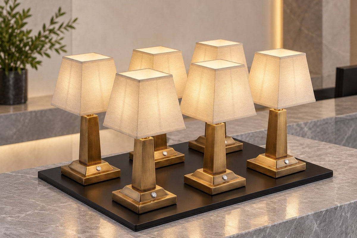 Wireless Charging Table Lamps with Fabric Shades for Luxury Hotels & Restaurants