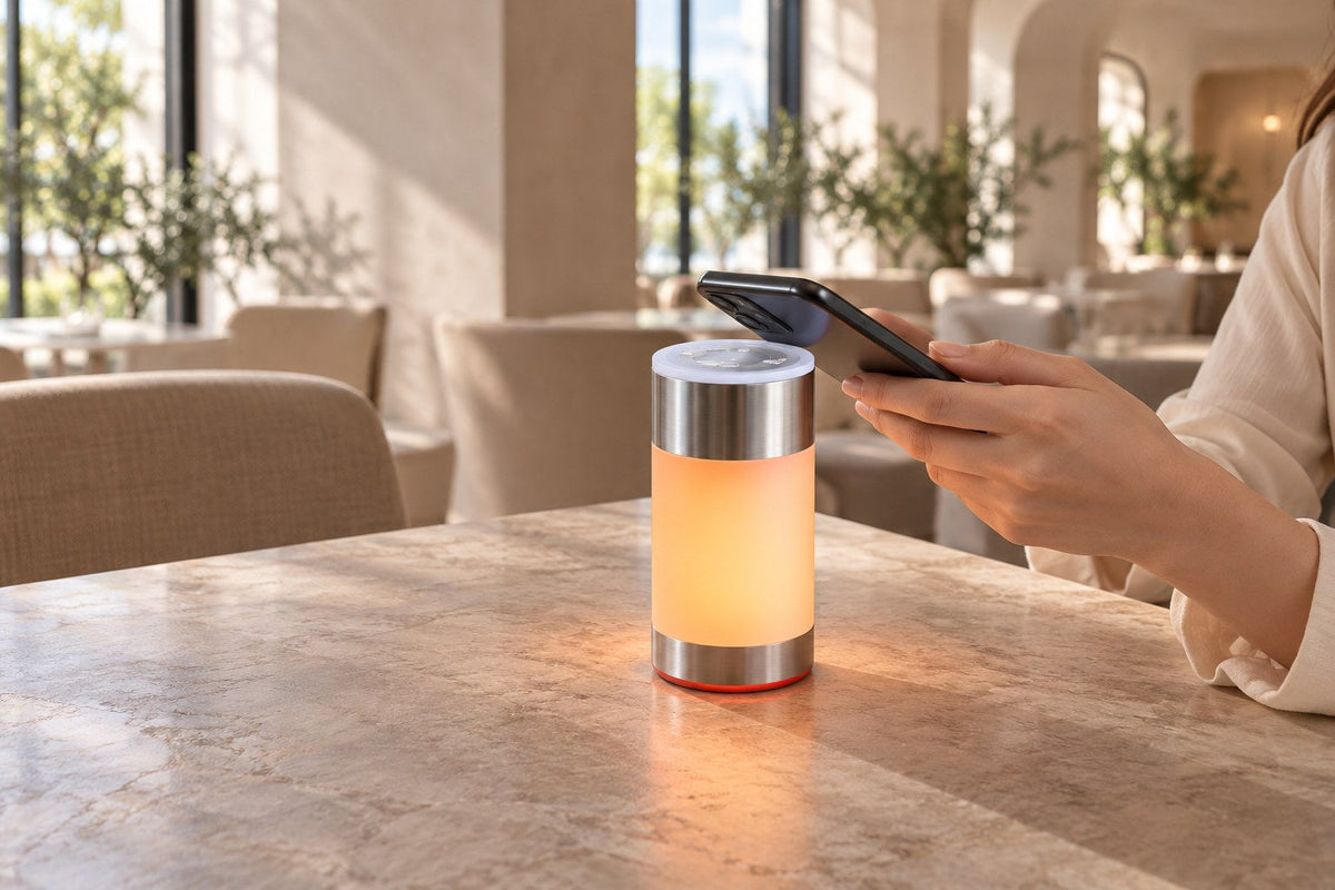 NFC Table Lamps for Restaurants: Tap for Menus, Flip for Service