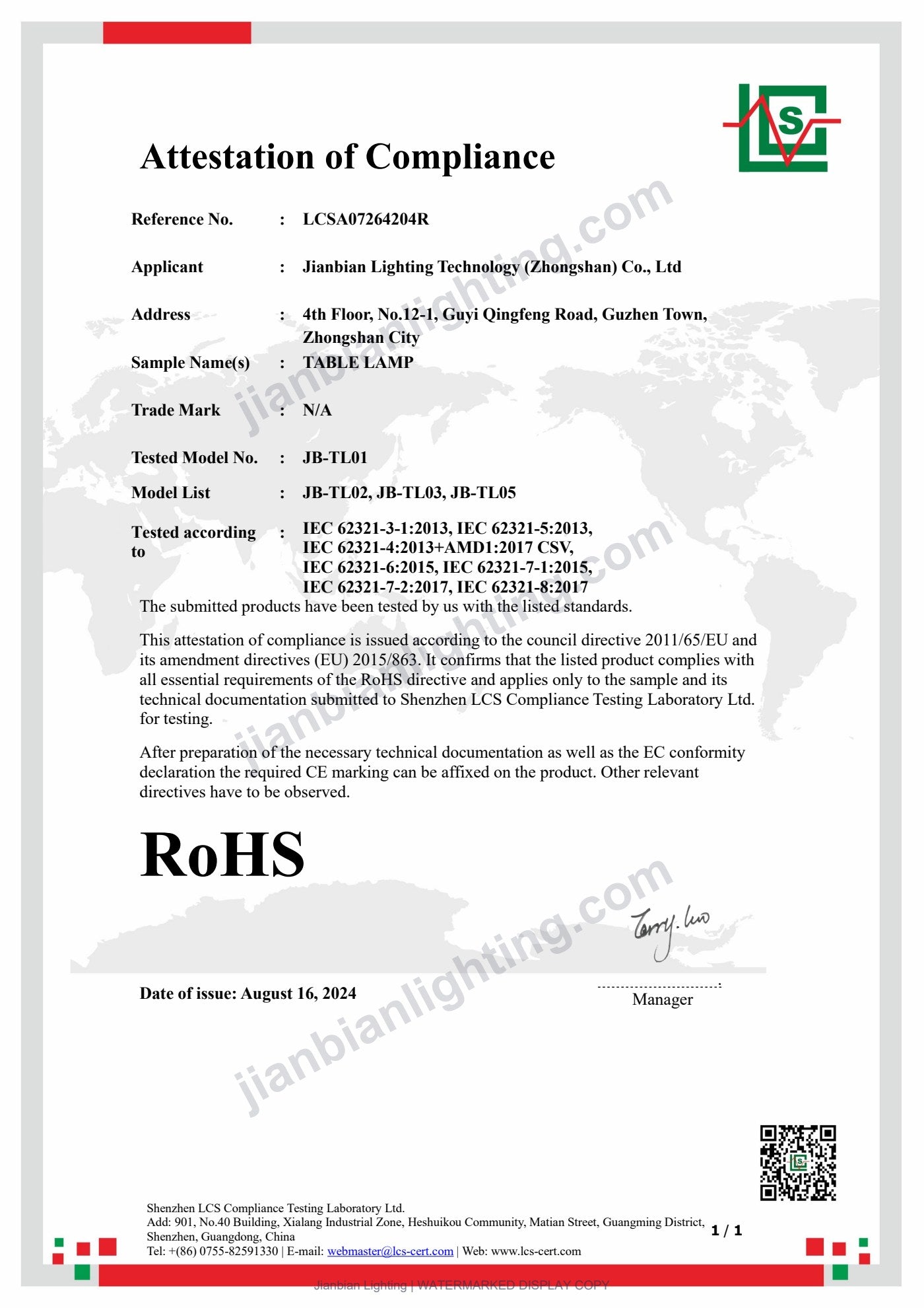 RoHS document
