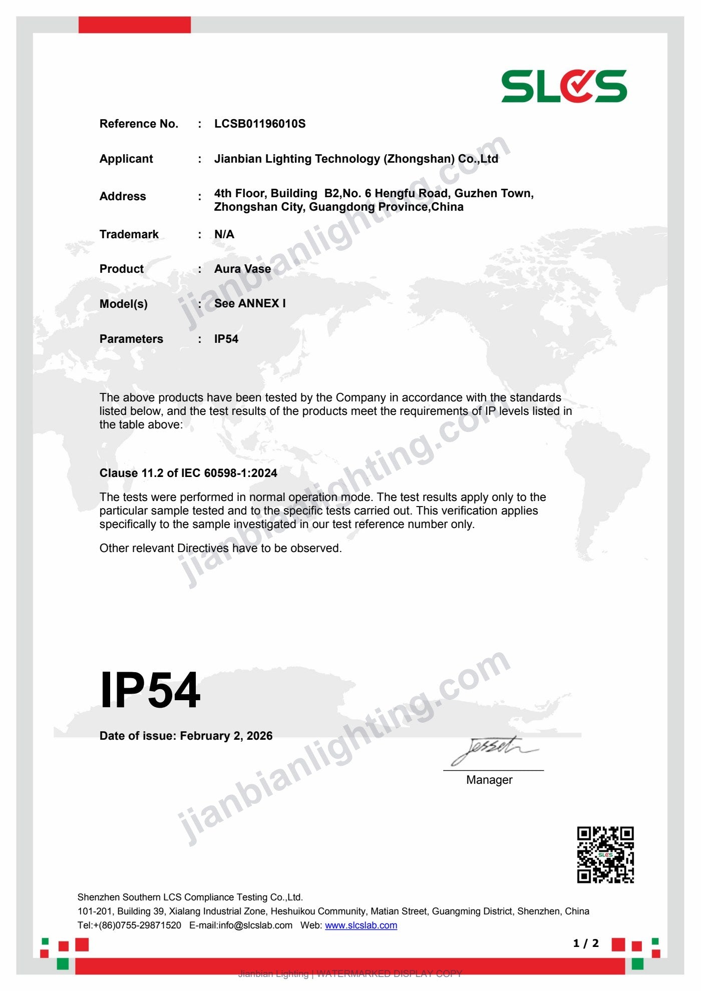 IP54 document