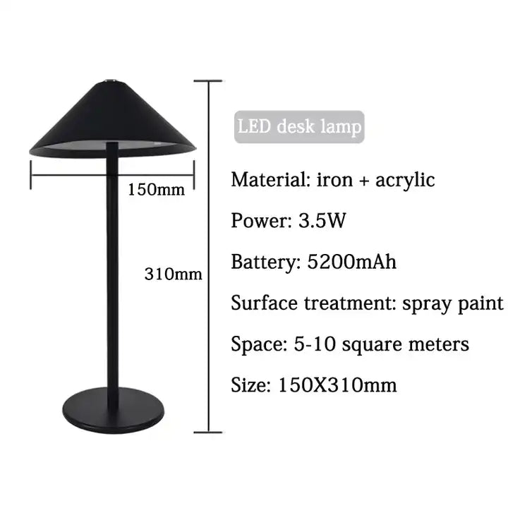 Morden Hotel Restaurant Bar Led Table Lamp Usb Charge Touch Control Cordless Table Lamp Wireless Lamp