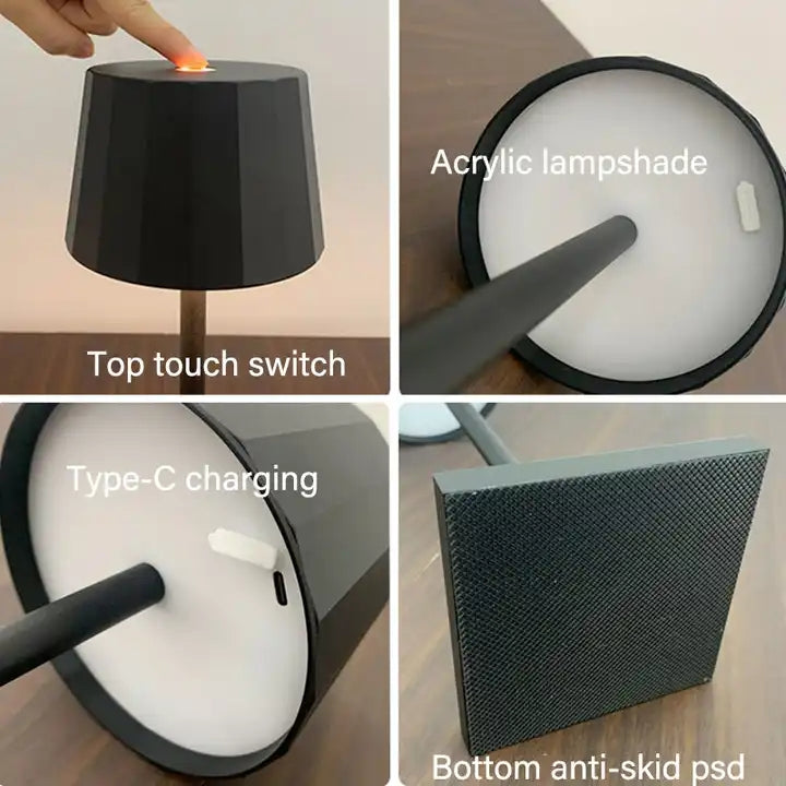 Cordless Table Lamp Usb Rechargeable Luxury Hotel Restaurant Bar Decor Touch Led Dining Table Lamps