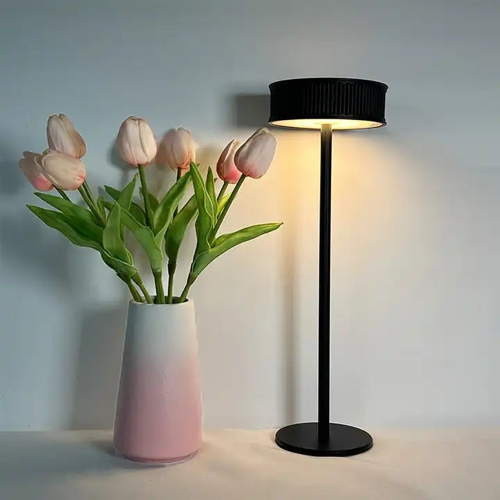 Lampada da scrivania in alluminio portable touch rechargeable metallic cordless led desk lamp usb with battery