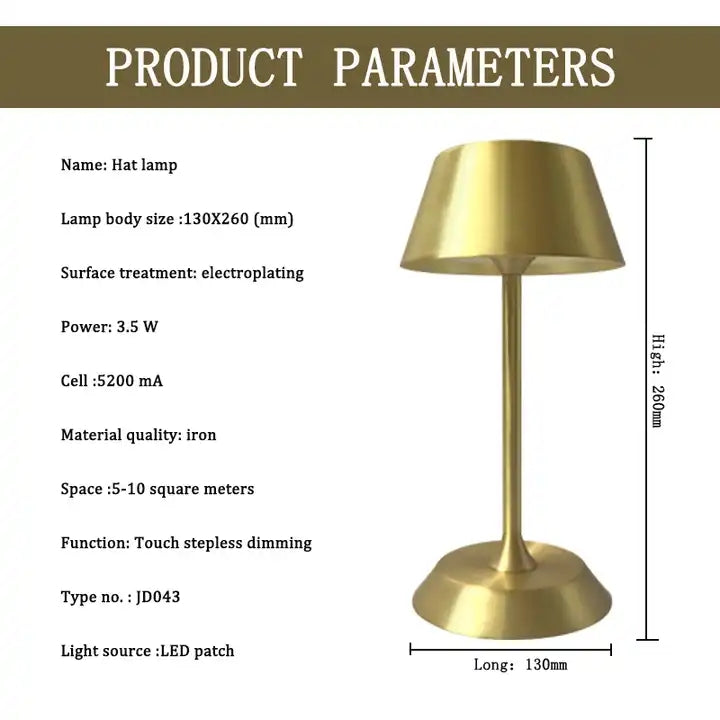 Hotel Dimmable Lampada Da Tavolo Cordless LED Restaurant Rechargeable LED Table Lamp