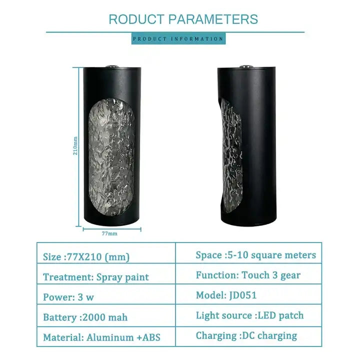 Modern Touch Control Portable Battery Operated Rechargeable Cordless Led Side Table Lamp Luxury For Restaurant Living Room