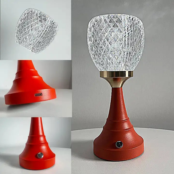 Touch table lamp trophy led dimmable decoration bedside lamp with wireless charging bedside lamp baby bedroom