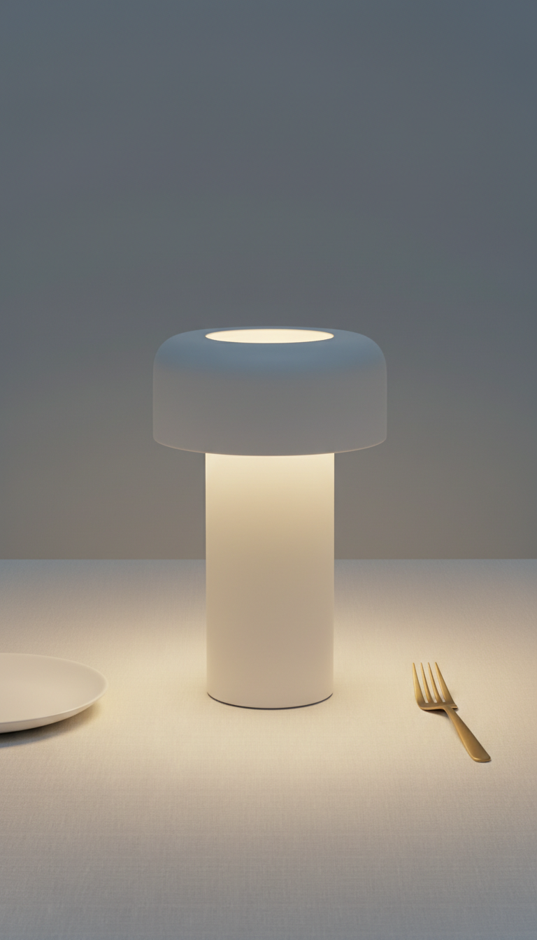 Minimalist Lamp With Porcelain White Base