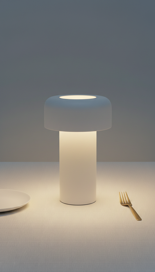 Minimalist Lamp With Porcelain White Base