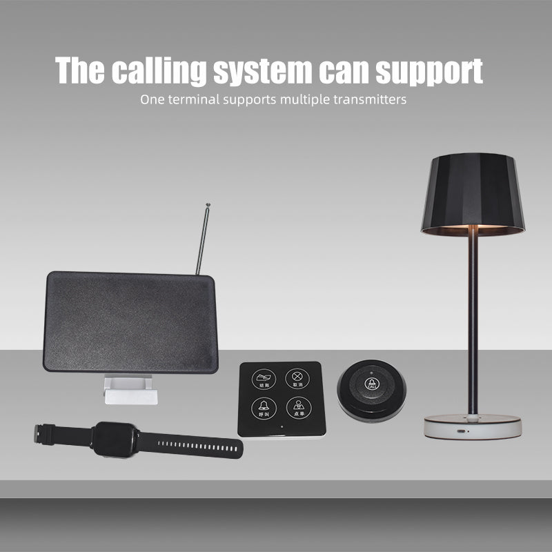 Complete Wireless Paging System with Multifunctional Table Lamp for Restaurants