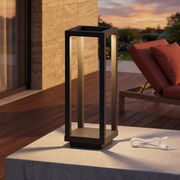 Modern Metal Cage Lantern Touch Dimmable Cordless Rechargeable Outdoor Patio Garden Restaurant Ambient LED Table Lamp