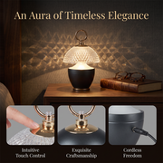 Metal Ring Handle Touch Control Cordless Rechargeable Nightstand Ambient LED Table Lamp