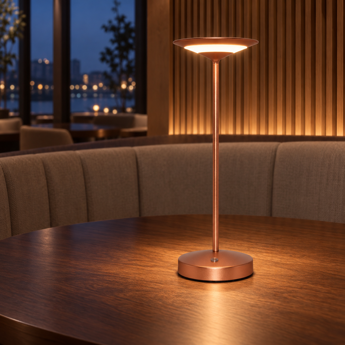 Restaurant Cordless Slim Rechargeable LED Table Lamp with 2700K Touch Control