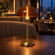 Acrylic Dome Rechargeable LED Table Lamp with 3000K Dimming and Breathing Effect for Restaurants