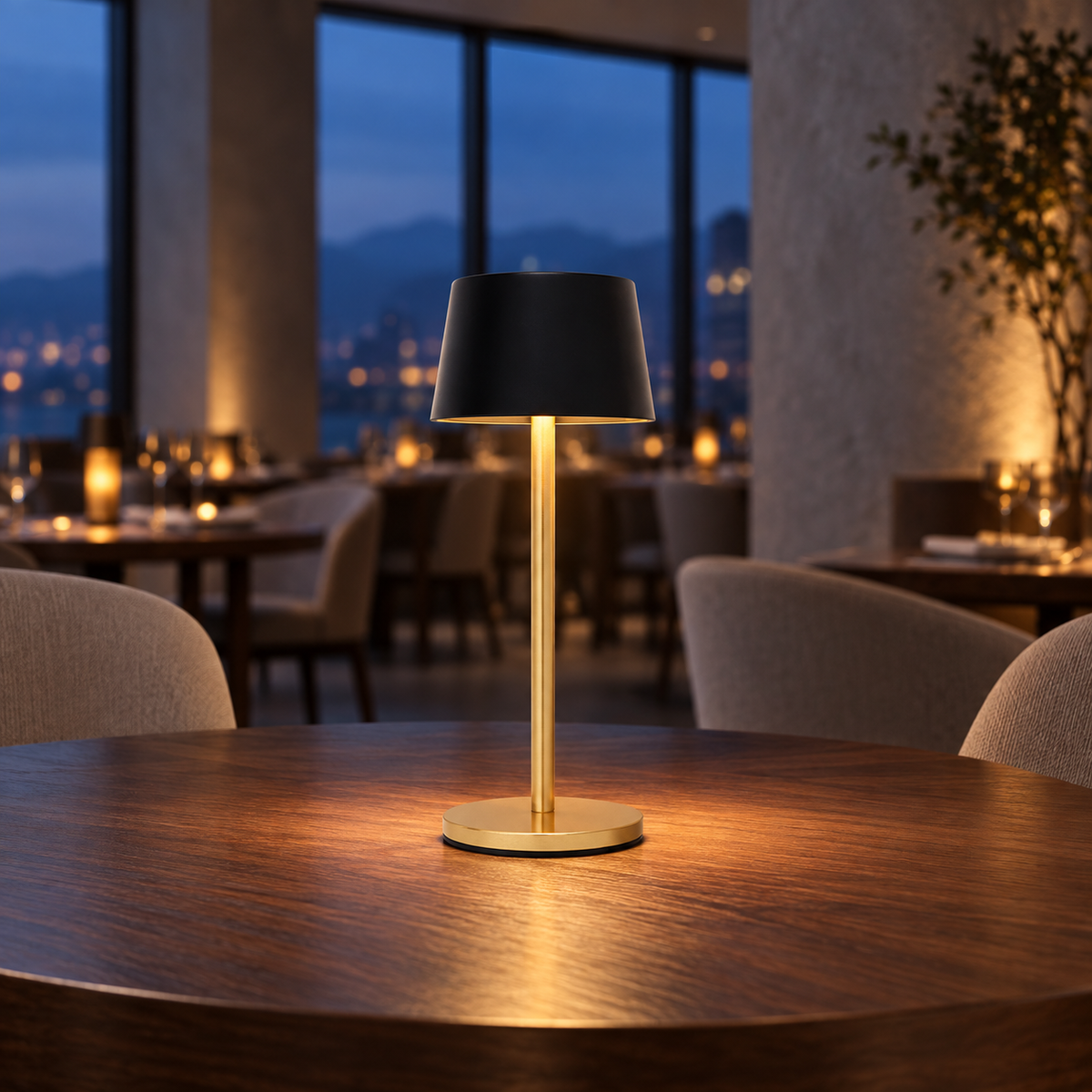 Mini Slim Aluminum Rechargeable LED Table Lamp with 3000K Warm Light for Restaurants