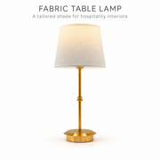 Rechargeable Fabric Shade LED Table Lamp for Hotels and Hospitality Interiors