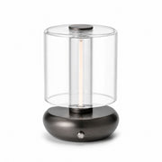 Rechargeable Transparent Acrylic Cylinder Cordless Small Table Lamp