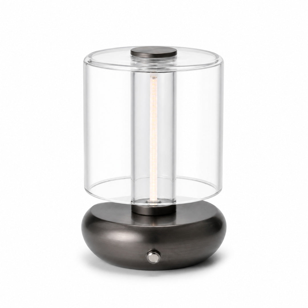 Rechargeable Transparent Acrylic Cylinder Cordless Small Table Lamp