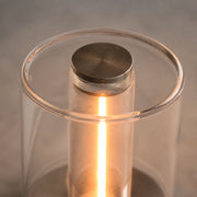 Rechargeable Transparent Acrylic Cylinder Cordless Small Table Lamp