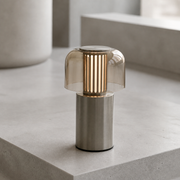 2W Acrylic Mushroom Rechargeable Restaurant Table Lamp with 2600mAh Battery and Type-C Charging
