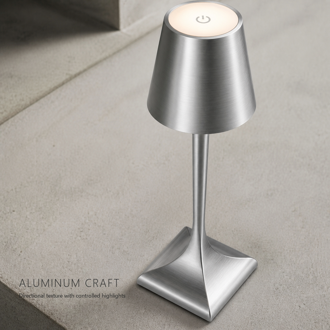 5200mAh Iron and Aluminum Cordless LED Table Lamp with Stepless Touch Dimming for Restaurants