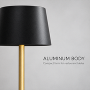 Mini Slim Aluminum Rechargeable LED Table Lamp with 3000K Warm Light for Restaurants