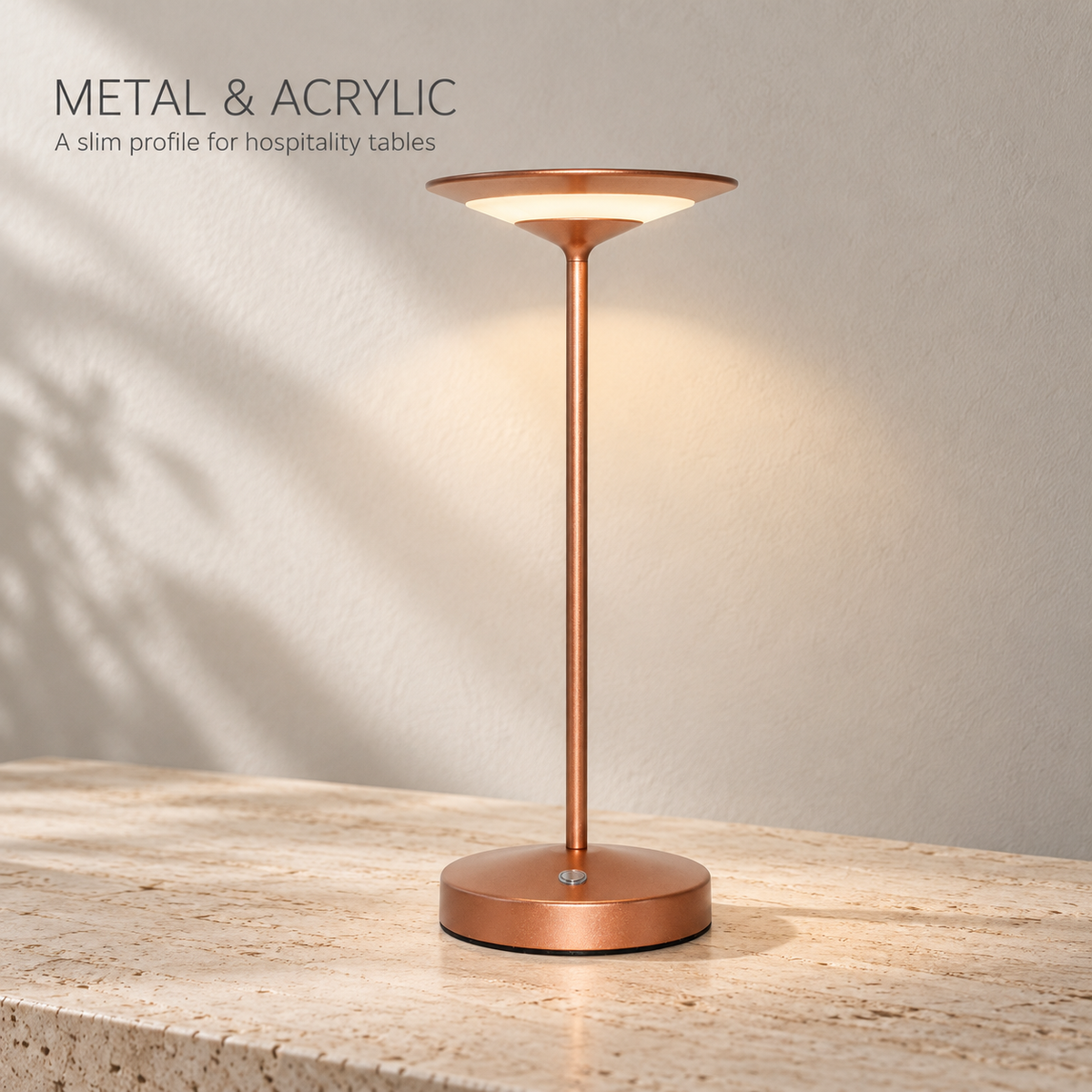 Restaurant Cordless Slim Rechargeable LED Table Lamp with 2700K Touch Control
