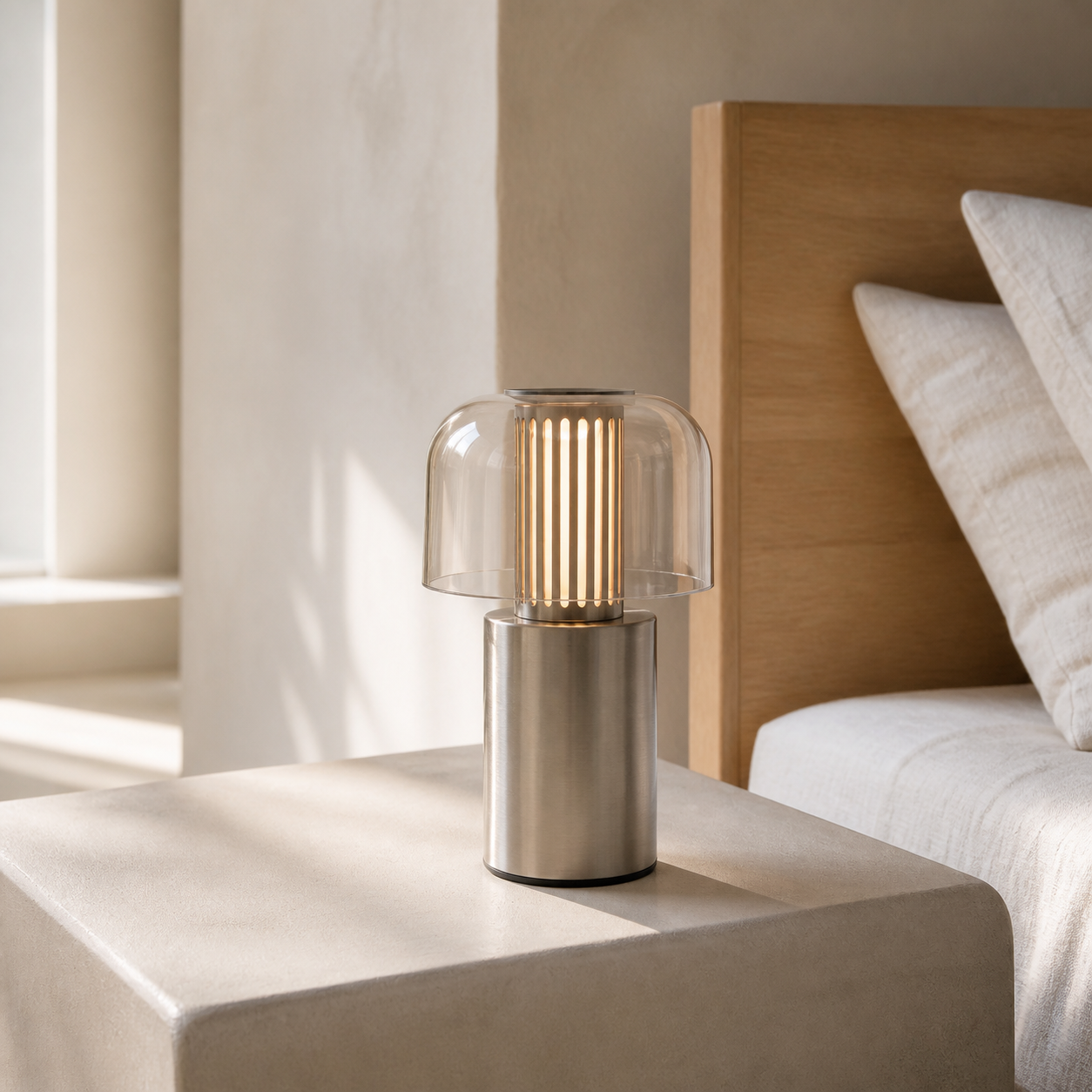2W Acrylic Mushroom Rechargeable Restaurant Table Lamp with 2600mAh Battery and Type-C Charging