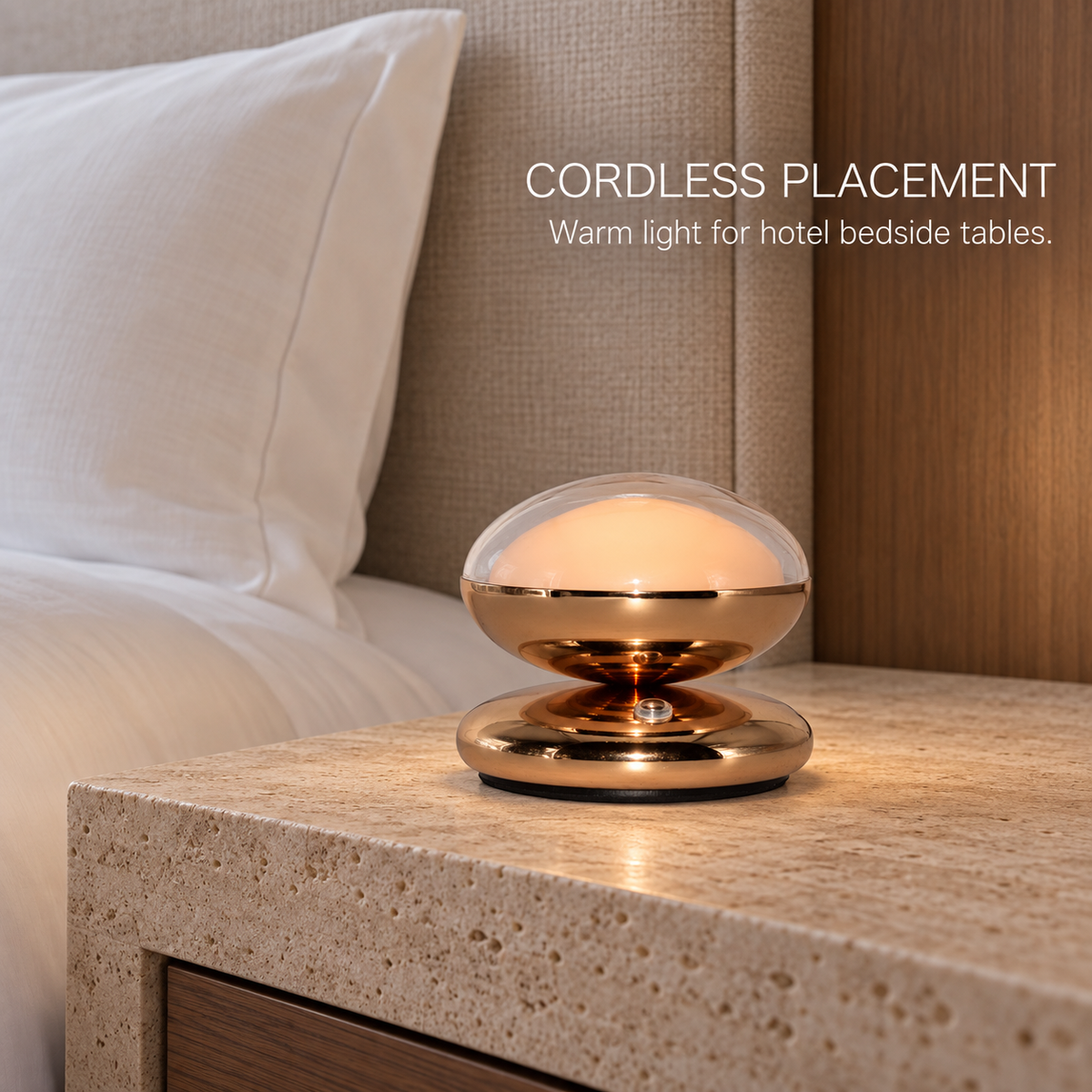 Compact Rechargeable LED Accent Table Lamp with 3000K Touch Control