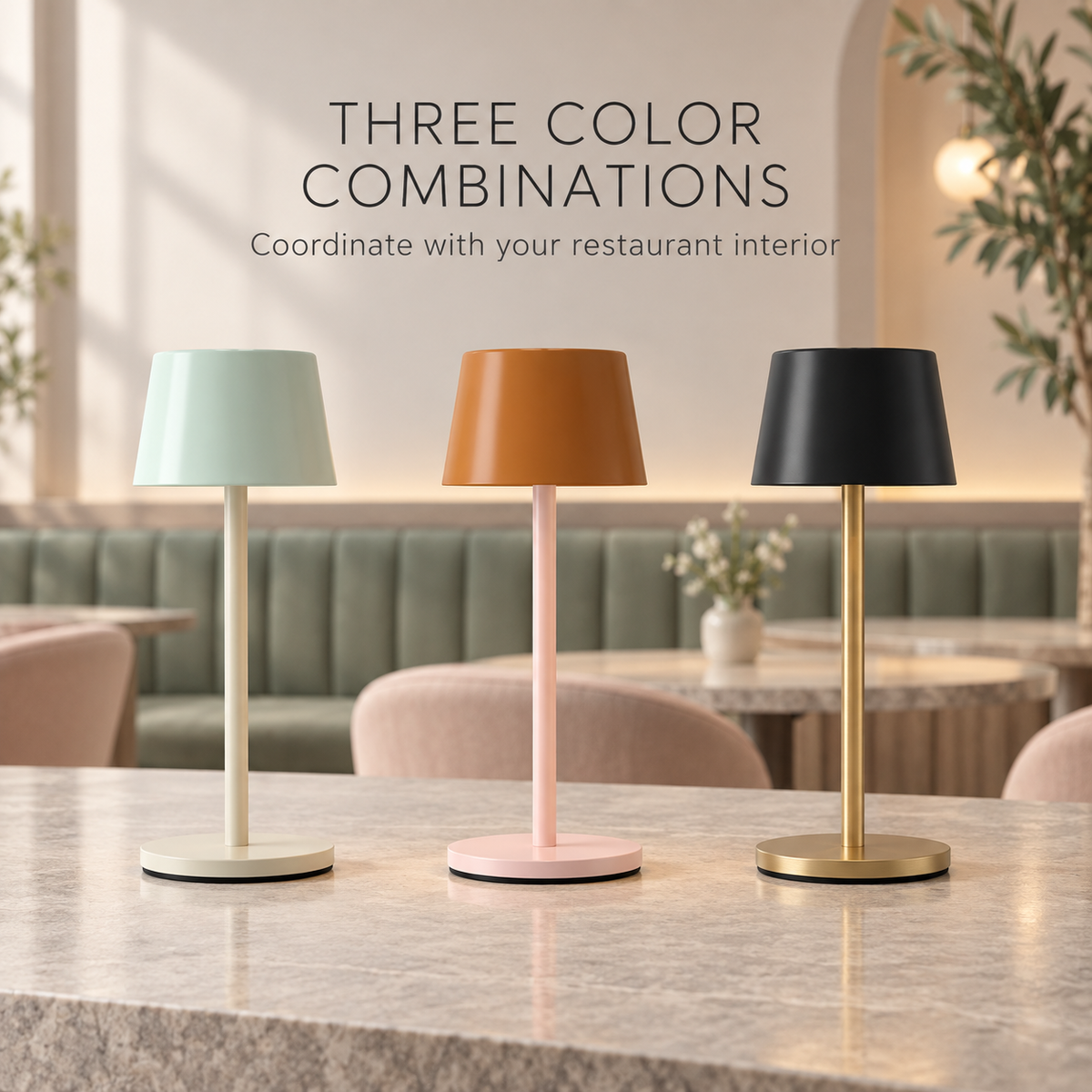 Mini Slim Aluminum Rechargeable LED Table Lamp with 3000K Warm Light for Restaurants