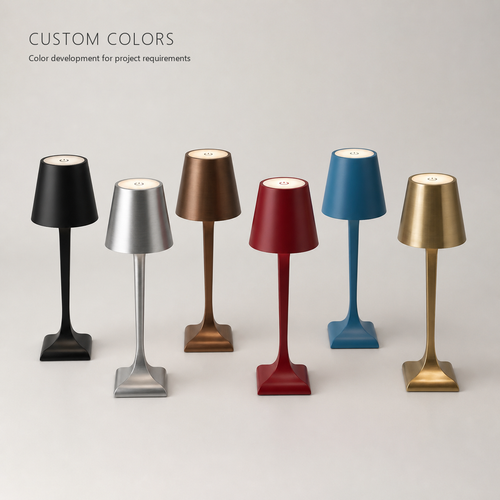 5200mAh Iron and Aluminum Cordless LED Table Lamp with Stepless Touch Dimming for Restaurants