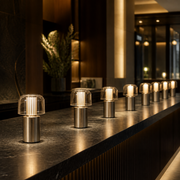 2W Acrylic Mushroom Rechargeable Restaurant Table Lamp with 2600mAh Battery and Type-C Charging
