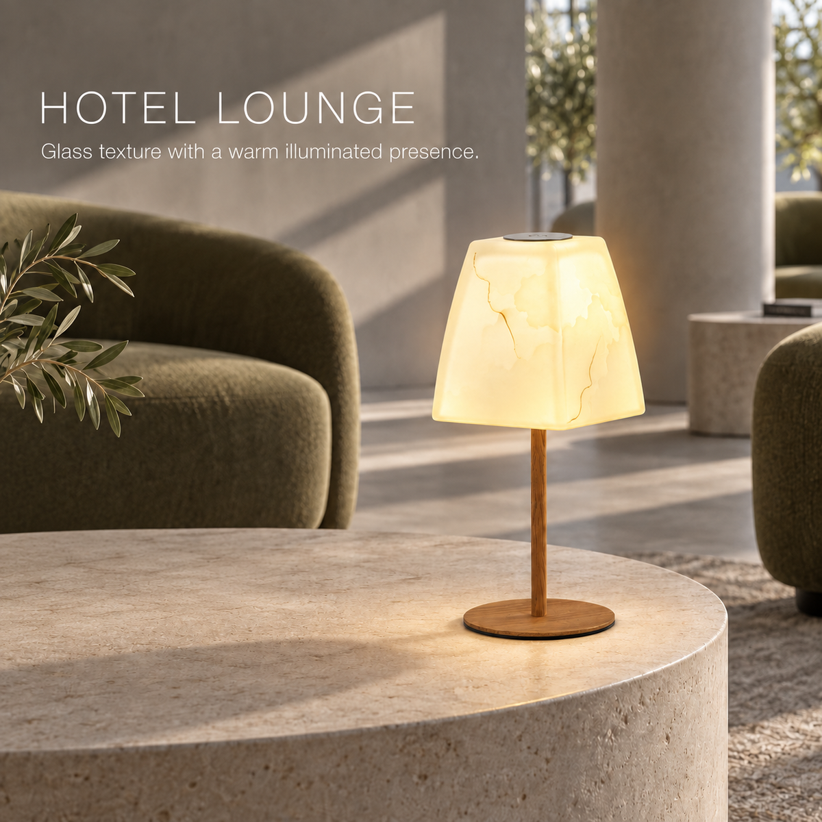 Marble-Pattern Glass Rechargeable Table Lamp with 3-Color Stepless Touch Dimming