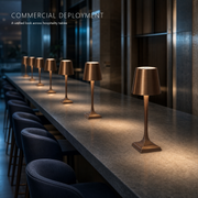 5200mAh Iron and Aluminum Cordless LED Table Lamp with Stepless Touch Dimming for Restaurants