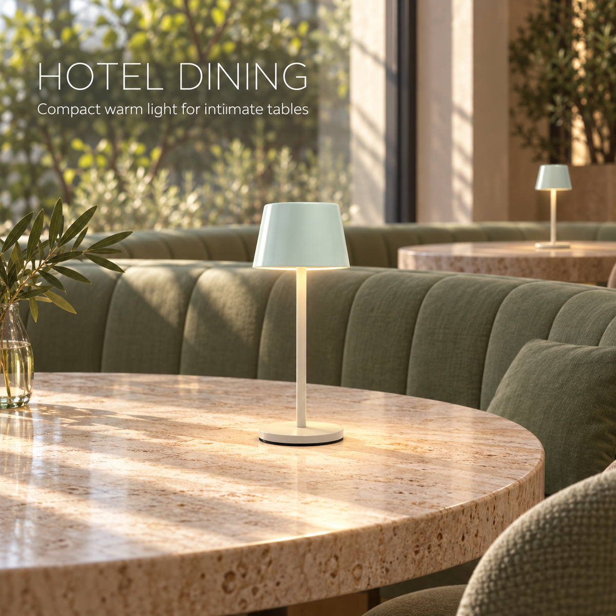 Mini Slim Aluminum Rechargeable LED Table Lamp with 3000K Warm Light for Restaurants