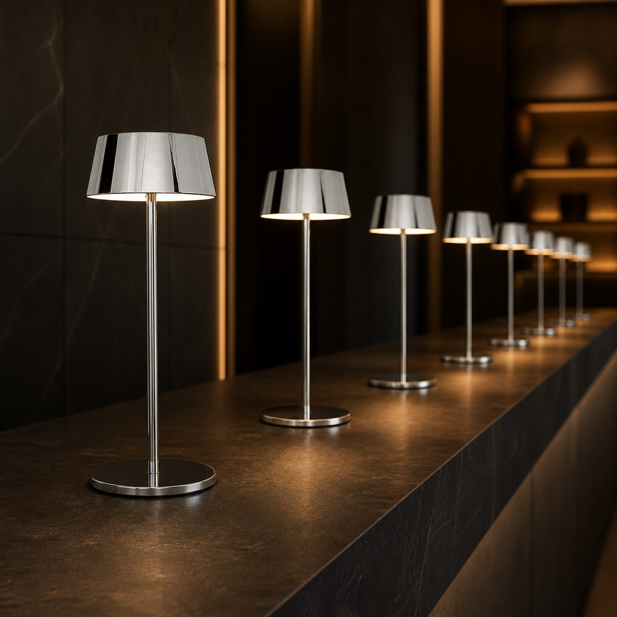Electroplated aluminum alloy Cordless Table Lamp with 3600mAh Battery and 3-CCT Touch Control detail image 1