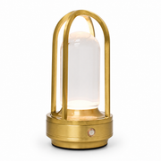 Aluminum Acrylic Cage Lantern Cordless Table Lamp with 2600mAh Battery for Hospitality