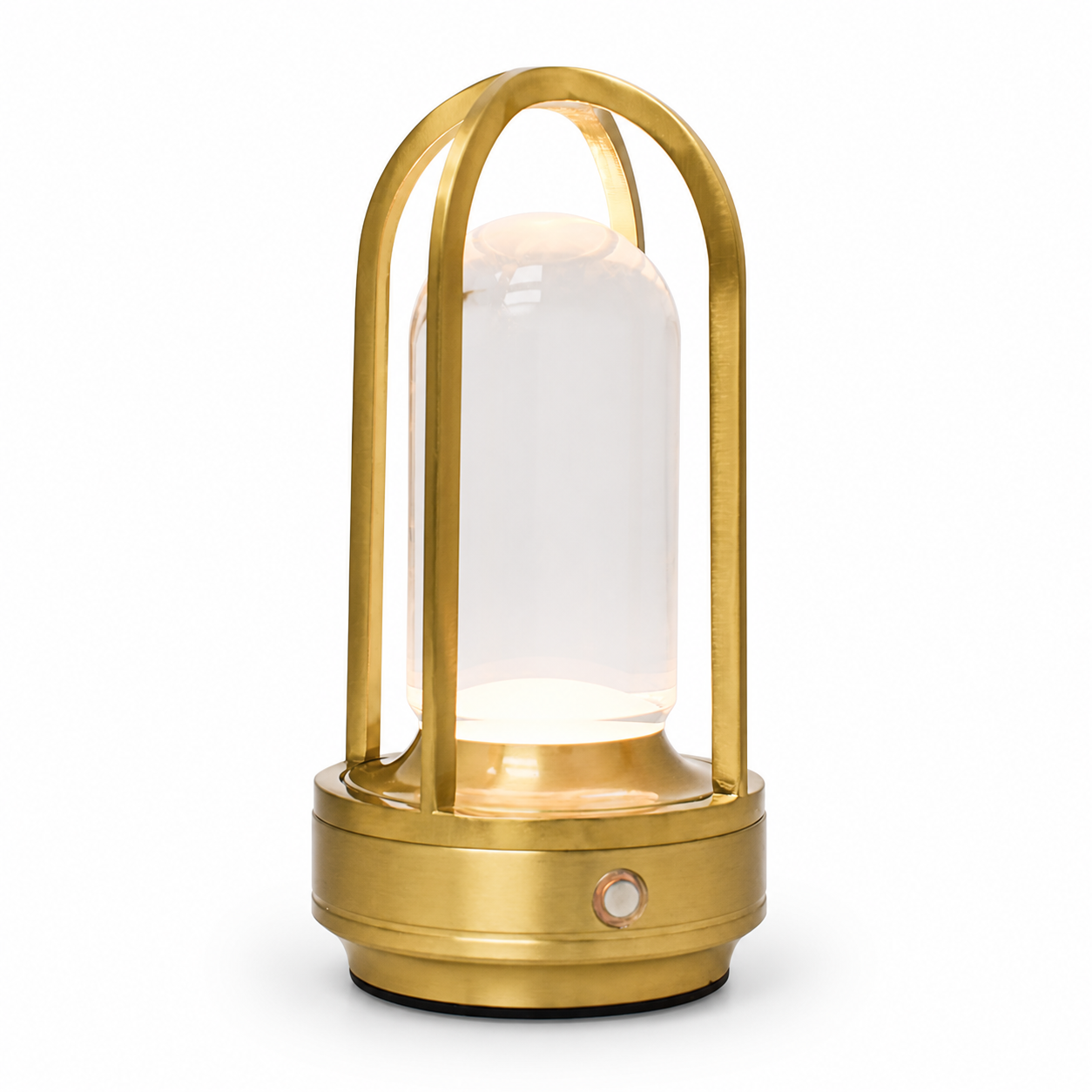 Aluminum Acrylic Cage Lantern Cordless Table Lamp with 2600mAh Battery for Hospitality