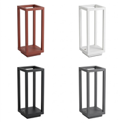 Modern Metal Cage Lantern Touch Dimmable Cordless Rechargeable Outdoor Patio Garden Restaurant Ambient LED Table Lamp