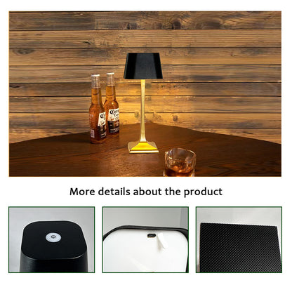 Modern Luxury Cordless Rechargeable Aluminum Lampada Da Tavolo Led Touch Hotel Bar Living Room Reading Decoration Led Table Lamp