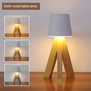 Creative Personality Touch Dimmer Portable Desk Led Lamp Solid Wood Base For Bedside Bedroom Living room
