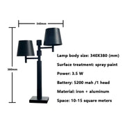 modern luxury wireless hotel rechargeable portable fashion cordless desk beside led table lamp for bedroom