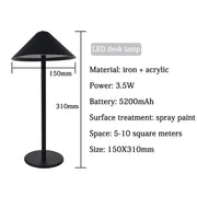 Morden Hotel Restaurant Bar Led Table Lamp Usb Charge Touch Control Cordless Table Lamp Wireless Lamp
