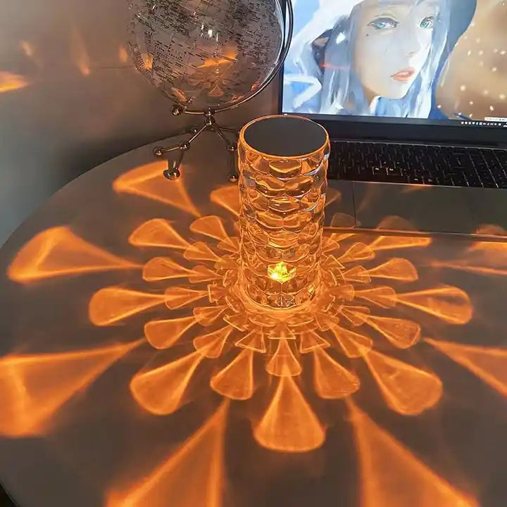 Modern Rechargeable Cordless water drop table lamp Crystal Touch Color Change Table Lamp for Bedroom Bedside
