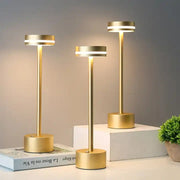 Aluminum alloy Rechargeable lithium battery dimmable table lamp lampes de table for outdoor decoration
