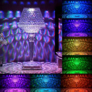 Modern Crystal Table Lamp Three-level Touch Dimming Bedside Lamp USB Rechargeable Decoration Lamp
