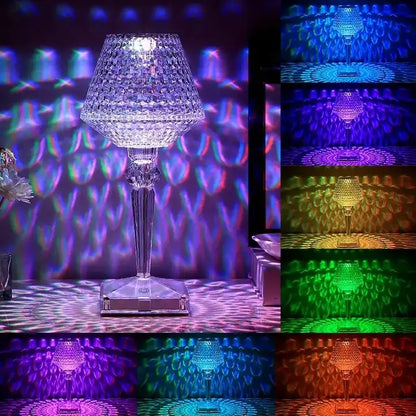 Modern Crystal Table Lamp Three-level Touch Dimming Bedside Lamp USB Rechargeable Decoration Lamp