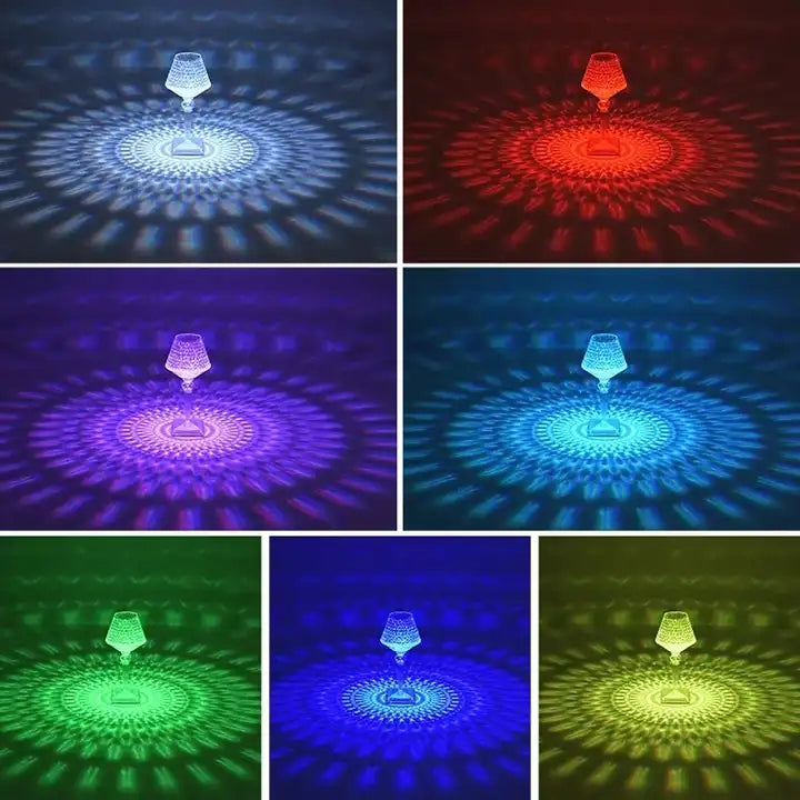 Modern Crystal Table Lamp Three-level Touch Dimming Bedside Lamp USB Rechargeable Decoration Lamp
