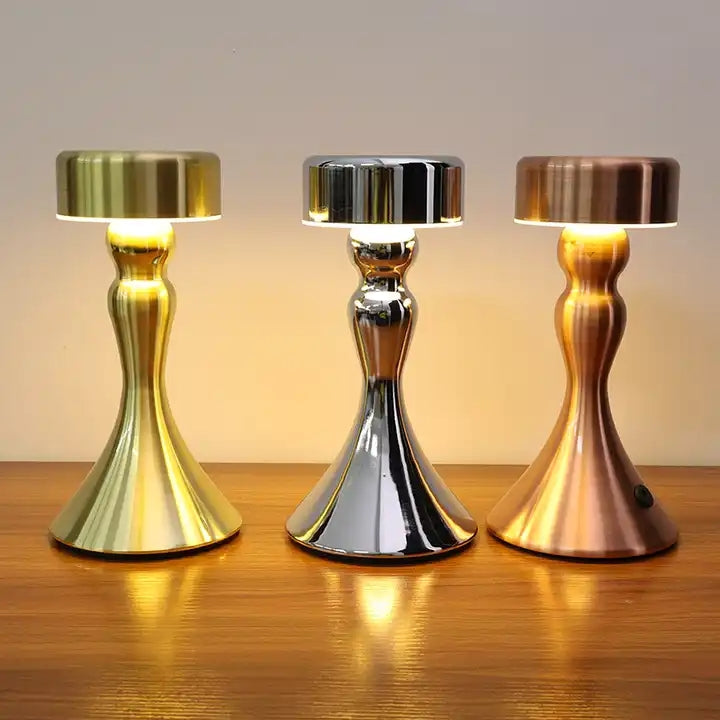 Cordless Luxury Hotel Restaurant Rechargeable Night Smart Lamp Bedroom Desk Wireless Charger Led Gold Touch Decorate Table Lamps