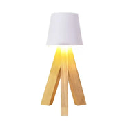 Creative Personality Touch Dimmer Portable Desk Led Lamp Solid Wood Base For Bedside Bedroom Living room