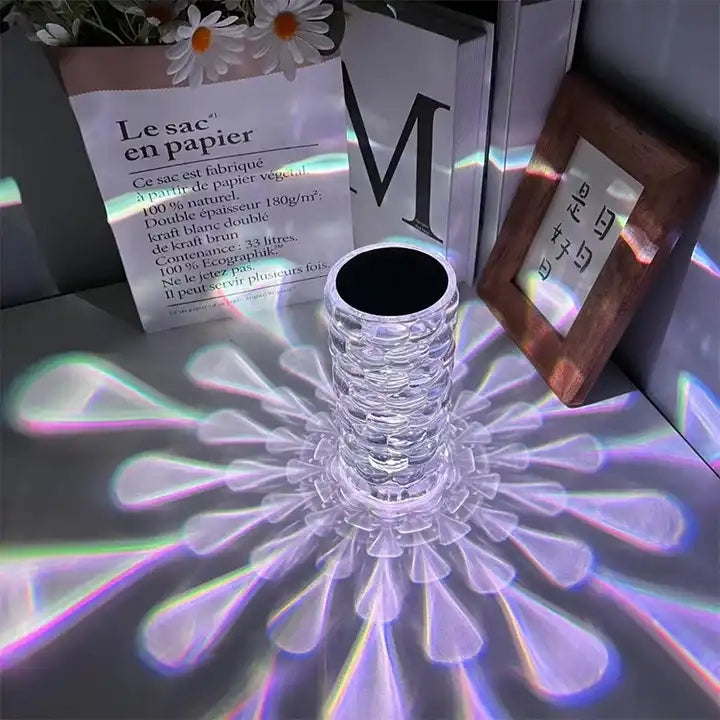 Modern Rechargeable Cordless water drop table lamp Crystal Touch Color Change Table Lamp for Bedroom Bedside